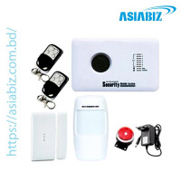 Wireless GSM Alarm Security System Kit with Motion Sensor, Siren & Remote Controls